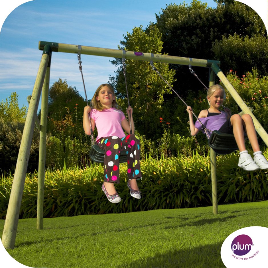 Plum Marmoset Wooden Garden Swing Set