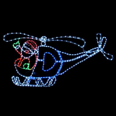 Christmas LED Ropelight Helicopter Santa