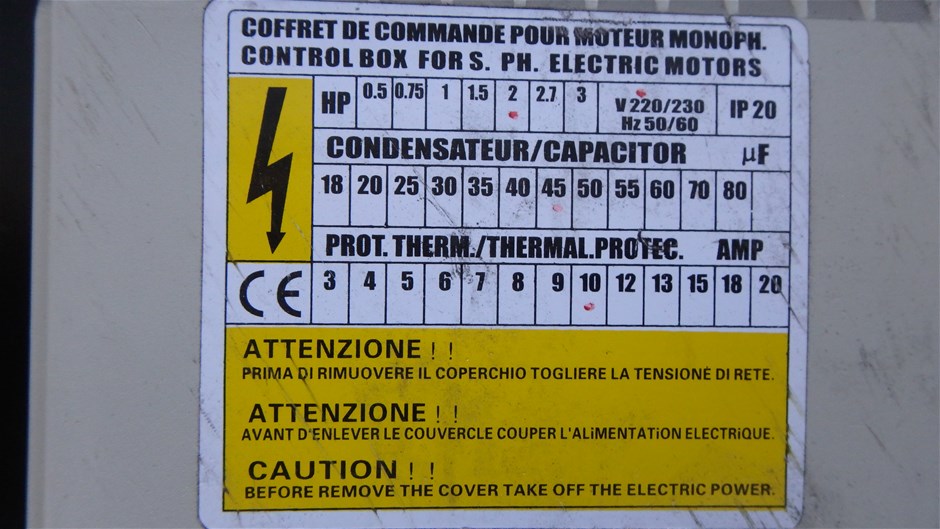 1 x Control Box For S. PH. Electric Motors Auction (0057-9004118 ...