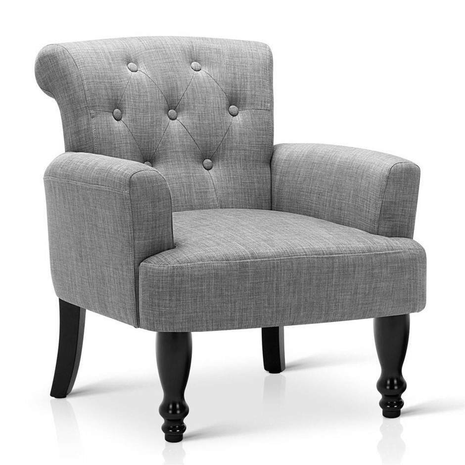Artiss Fabric Wingback Armchair - Light 