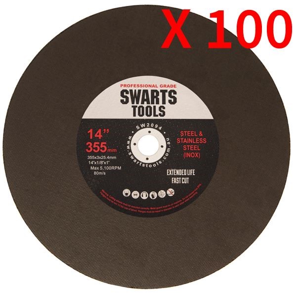 100Pc 350Mm 355Mm 14" Metal Chop Off Drop Saw Blades Cutting Discs Wheel