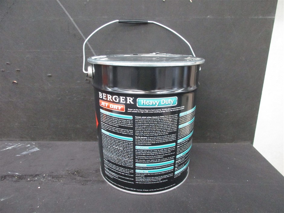 Berger, Jet Dry, Heavy Duty, 10 Litres, Deep Charcoal Auction (0044
