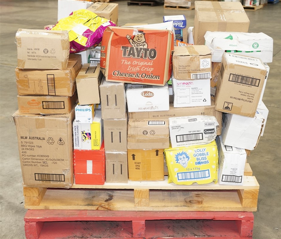 Bulk Pallet of assorted grocery lines Auction (00452448663) Grays