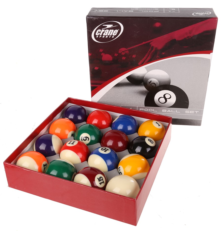 CRANE SPORTS Pool Ball Set. Buyers Note Discount Freight Rates Apply