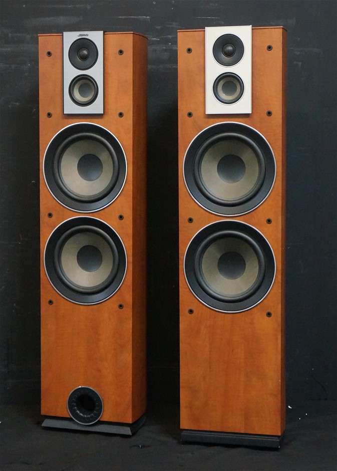 Jamo E 680 Floorstanding Speakers (Pair) (Dark Apple) Auction (00022511095) Grays Australia