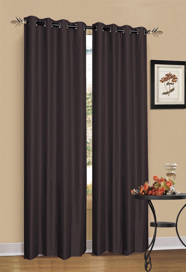 2 x Chocolate Brown 100% Blockout Eyelet