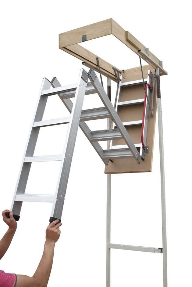 Buy Deluxe Aluminium Attic Loft Ladder - 2700mm To 3050mm 