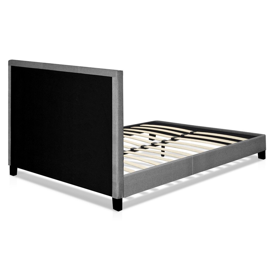 Buy Artiss Double Size Fabric Bed Frame Headboard Grey Grays Australia