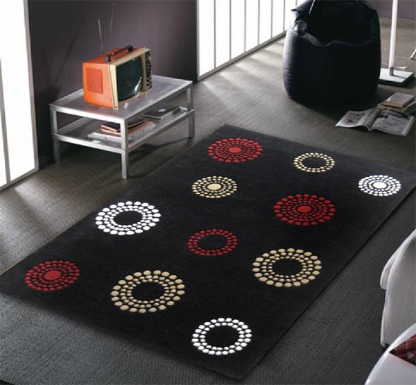 Buy Wool Starburst Pattern Rug - Black - 280x190cm | Grays Australia