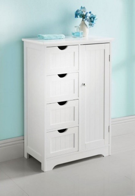 Maine 4 Drawer 1 Door Multipurpose Bathroom Cabinet