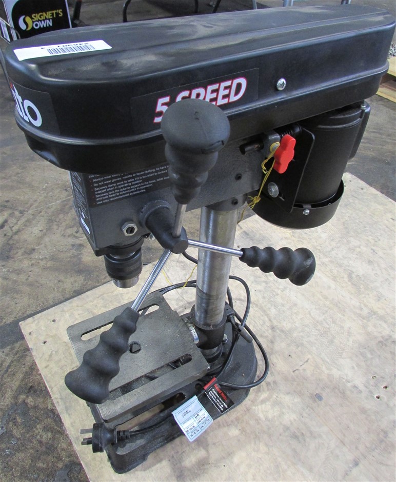 Bench Drill Press. Ozito Brand. Model Number DP350. 5 speed, belt
