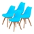 Replica Eames PU Padded Dining Chair - BLUE X4