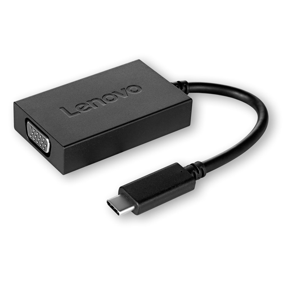 Lenovo USBC to VGA Adapter with Power Passthrough, Black Auction