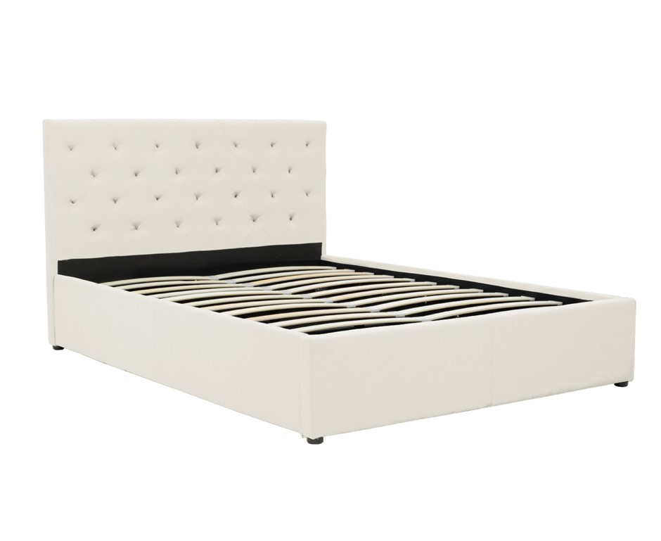 Double Fabric Gas Lift Bed Frame with He