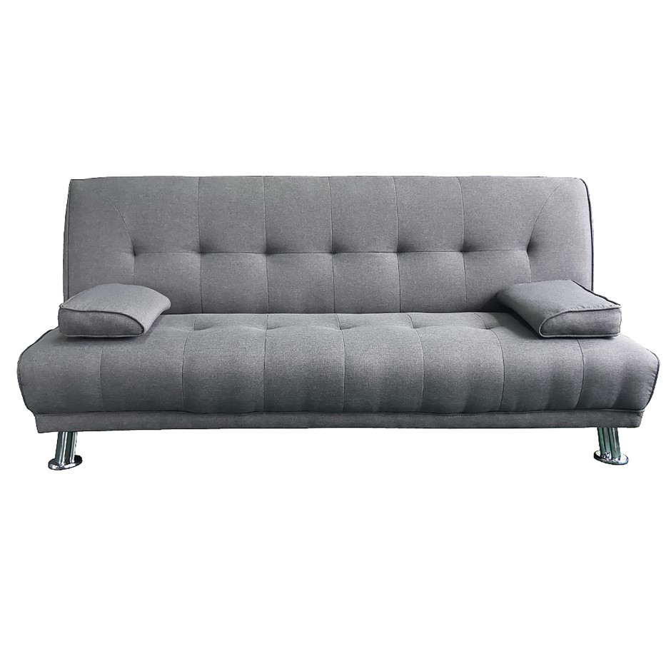 Buy Manhattan 3 Seater Linen Sofa Bed Couch Lounge Futon Light Grey