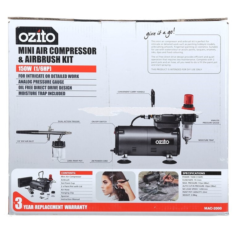 OZITO Mini Air Compressor & Airbrush Kit. Buyers Note Discount