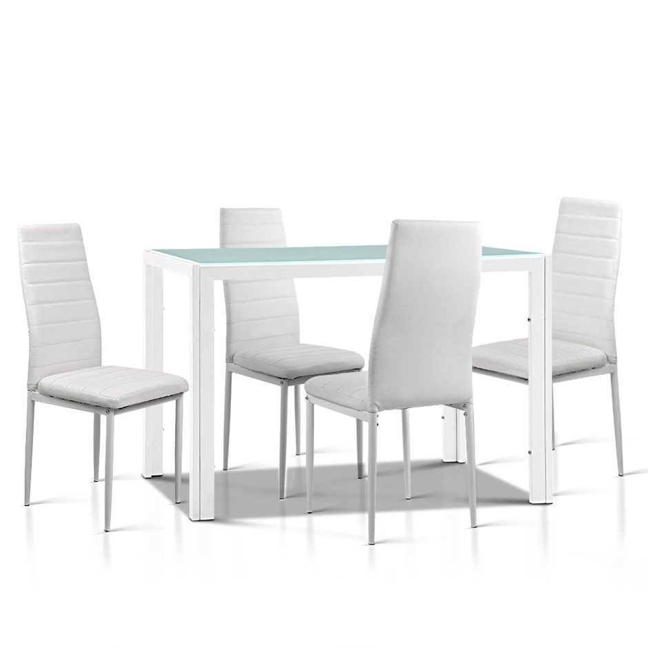 5-Piece Dining Table Set - White