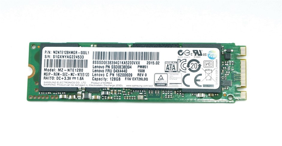 Samsung M.2 2280 SATA 128GB SSD Part Number: MZNTE128HMGR-000L2 Auction ...