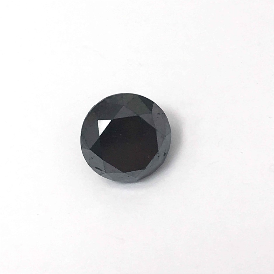 1x Loose Round Brilliant Cut Black Diamond 2.43ct In Total