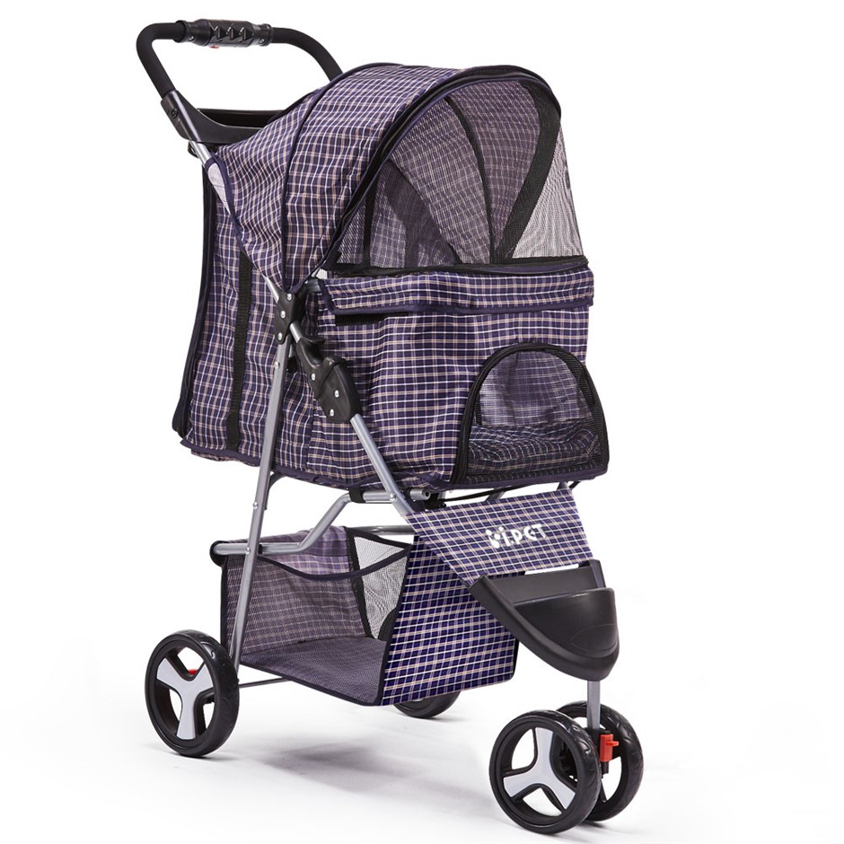 Buy i.Pet 3 Wheel Pet Stroller Blue Grays Australia