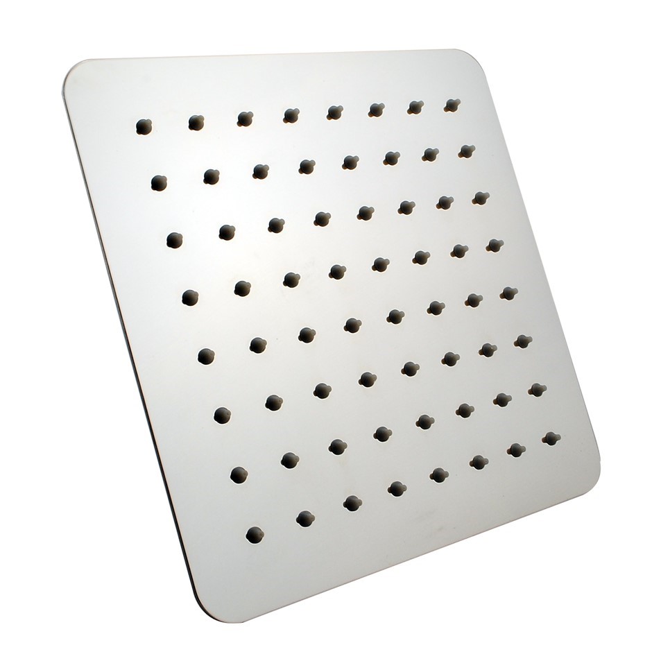 8" Square Chrome Super-slim 304 SS Rainf