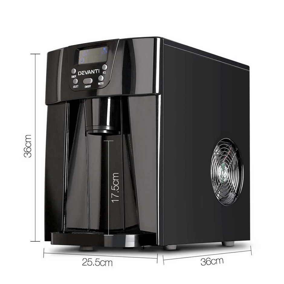 Buy Devanti 2L Portable Ice Cuber Maker & Water Dispenser Black