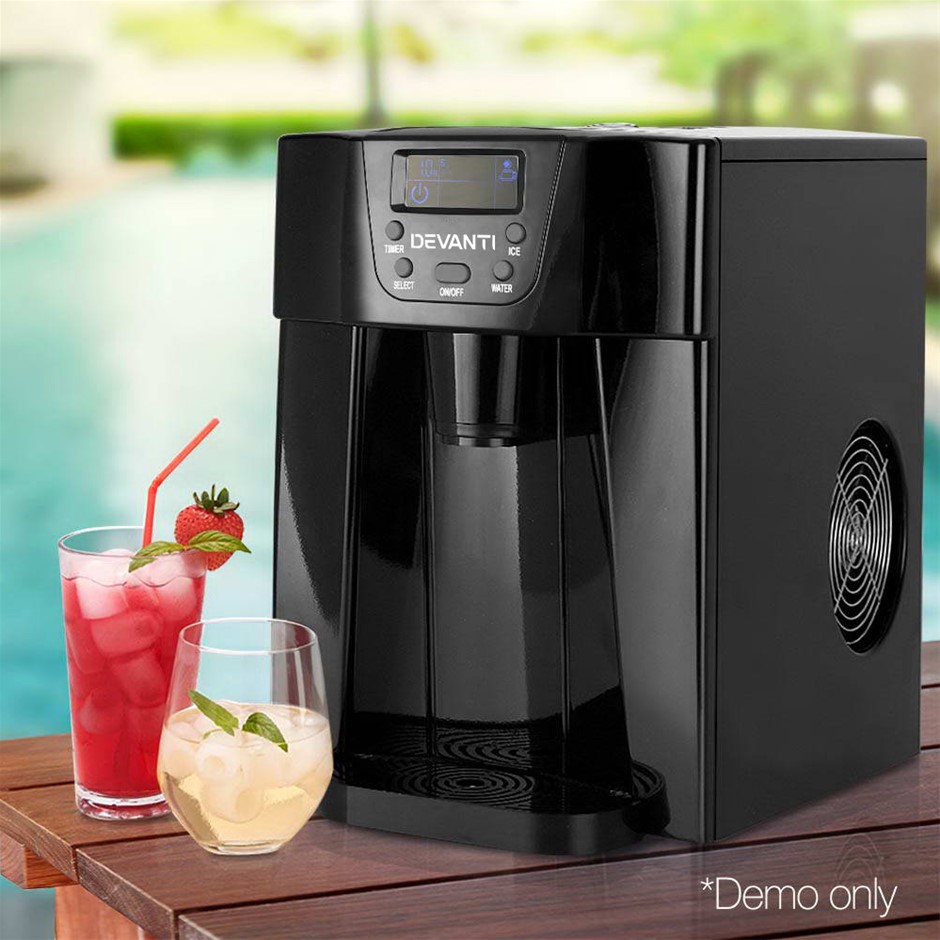 Buy Devanti 2L Portable Ice Cuber Maker & Water Dispenser Black