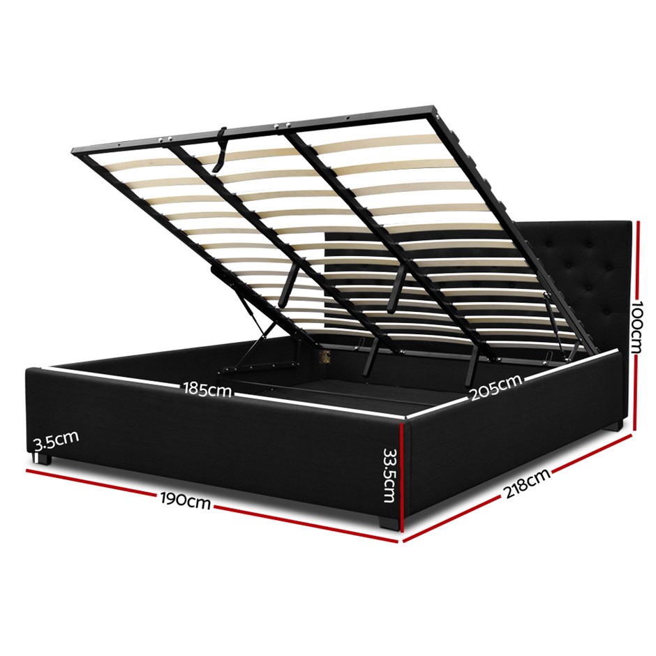 Buy Artiss King Gas Lift Bed Frame Charcoal Grays Australia