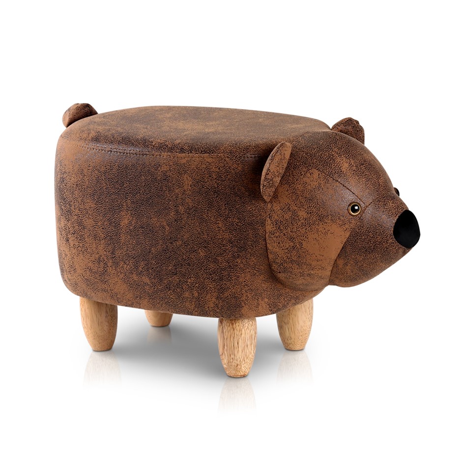 Artiss Kids Ottoman Animal Stool Bear Ch