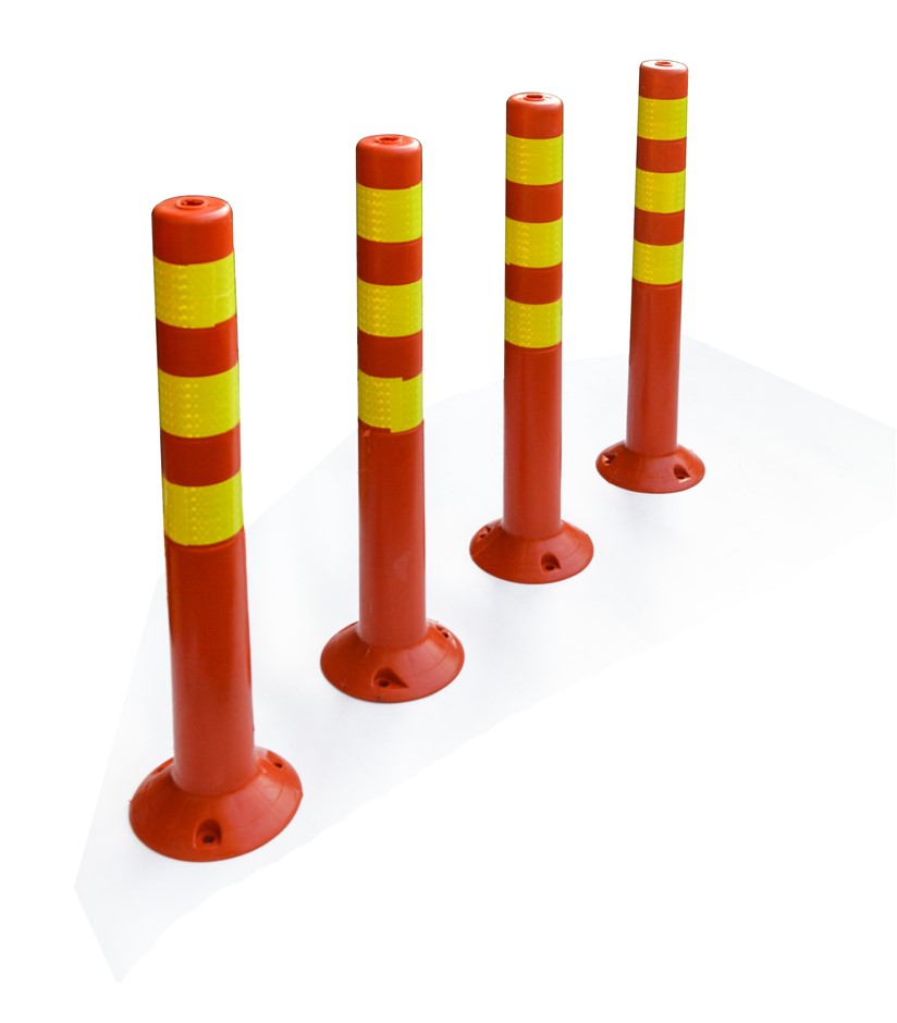 4x Plastic Traffic Bollard Barrier Post 