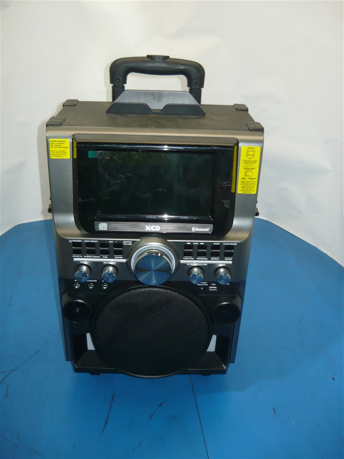 XCD XCDKAR2GY Karaoke Trolley with Bluetooth CD +G Black Auction (0022