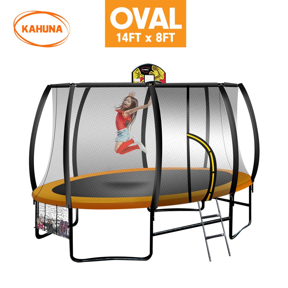 Kahuna Trampoline 8 ft x 14ft Oval with 