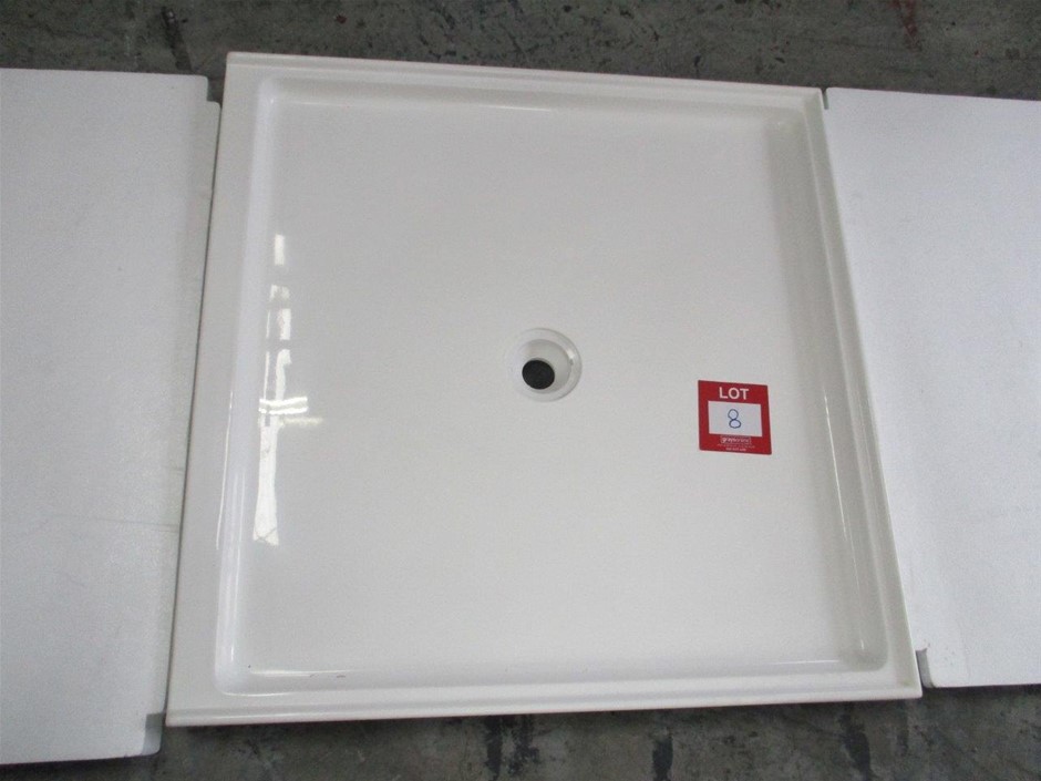 3 x White Ceramic Shower Bases Auction (00083015552) Grays Australia
