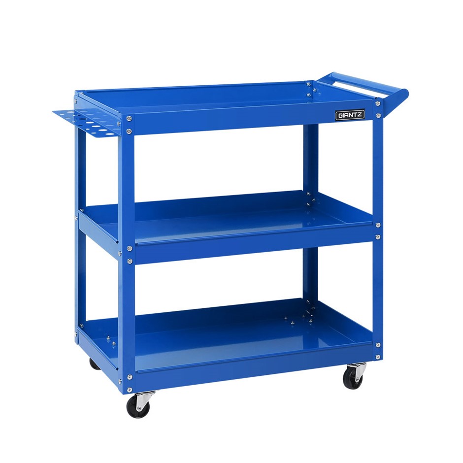 New Giantz Tool Cart 3-Tier Parts Steel Trolley Storage Organizer Blue
