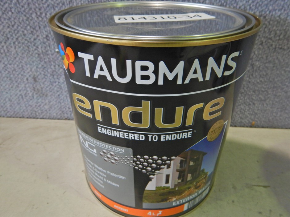 Taubmans Endure Exterior Matt Accent 4Ltr paint can (Pooraka, SA