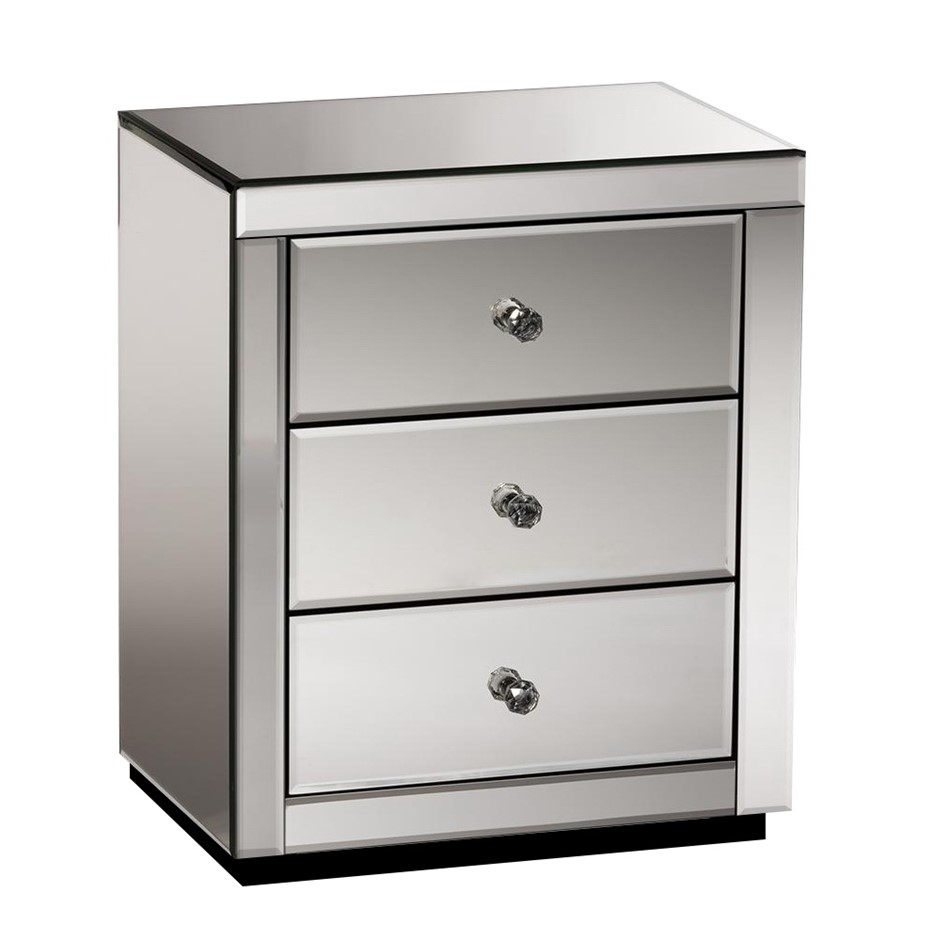 Artiss Mirrored Bedside tables Drawers Chest Crystal Glass Furniture