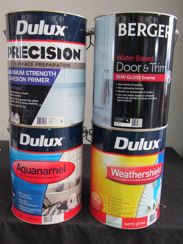 Qty 4 x Berger Dulux 10L Paint, Primer Auction (00243139472) Grays