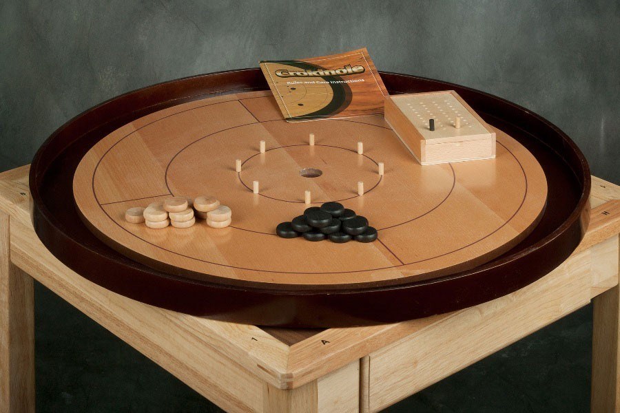 Hardwood Crokinole Tournament Board- Bee