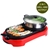 SOGA 2 in 1 BBQ Elec. Pan Grill Teppanyaki S/Steel Hot Pot Steamboat Red