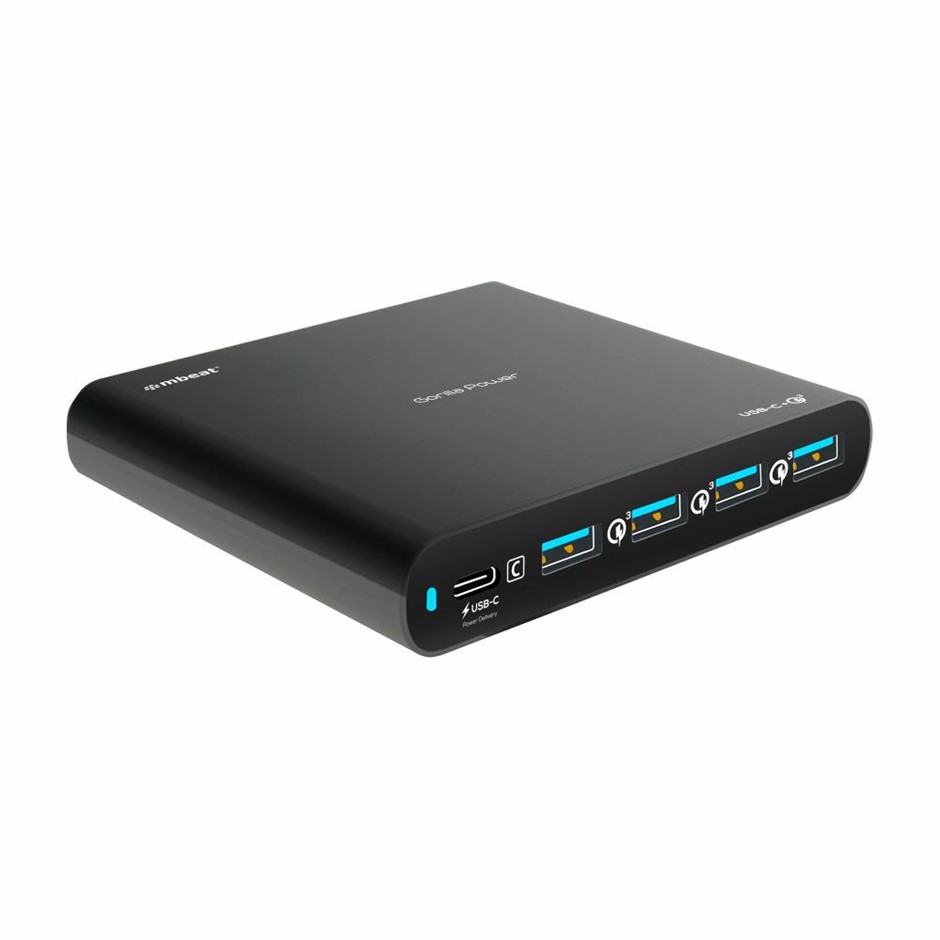 mbeat MB-CHGR-PD80 80W 5-Port USB-C Power Delivery(PD)+ Quick Charge