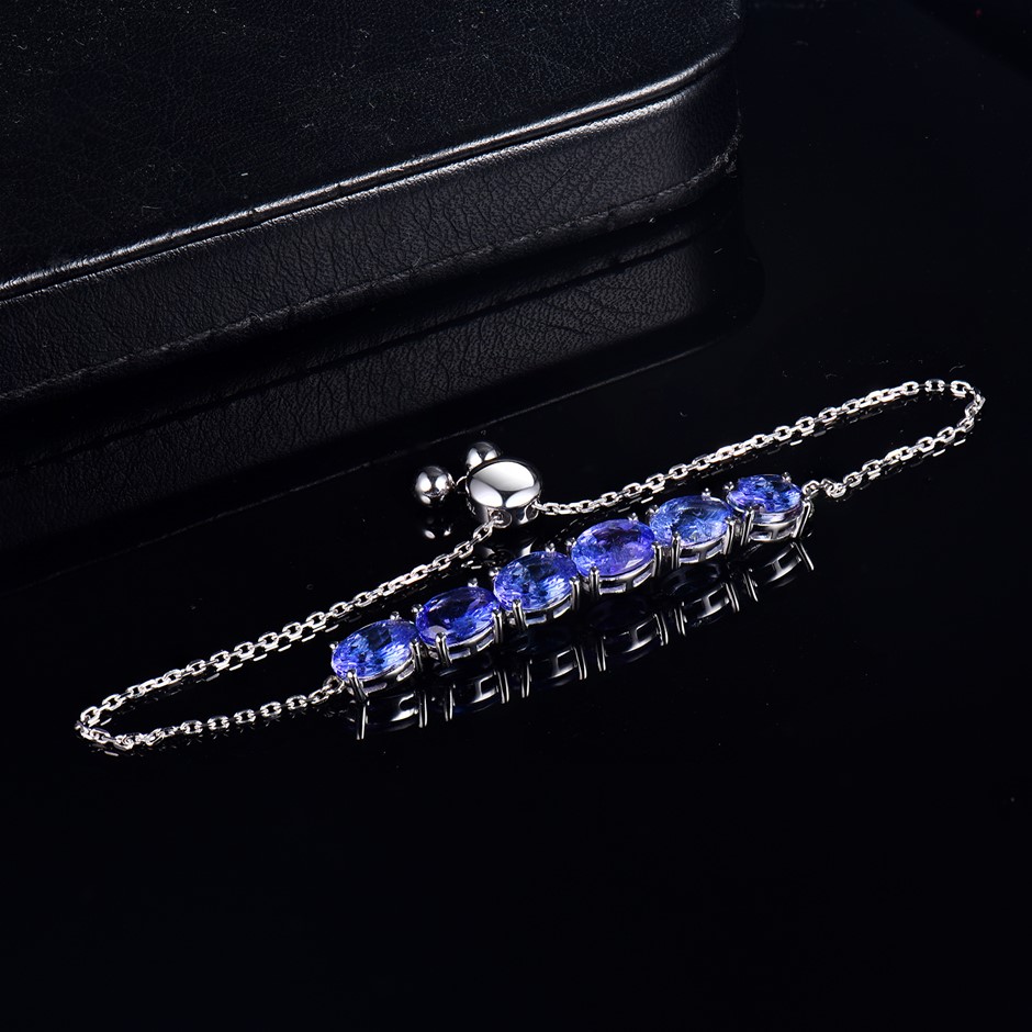 18ct White Gold, 7.39ct Tanzanite Bracelet Auction (00092523365