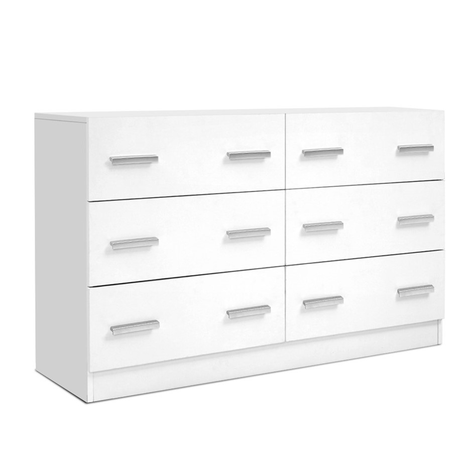 Artiss 6 Chest of Drawers Cabinet Dresser Tallboy Storage Bedroom White