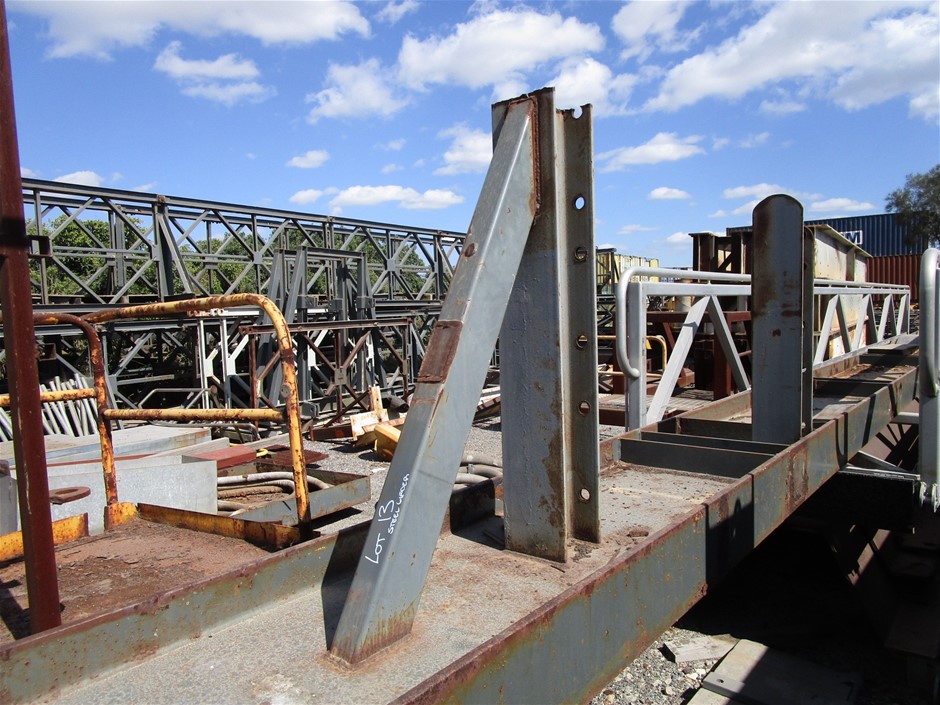 Steel Girder with 6 PR Container Locking Pins Attached Auction (0013