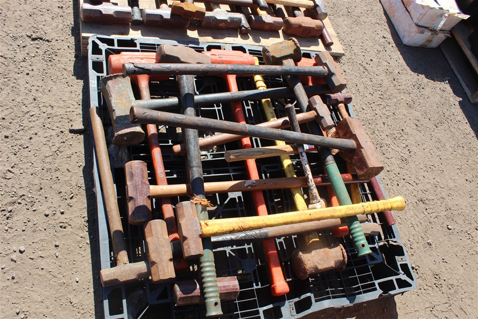 Pallet of Sledge Hammers of Various Sizes and Dead Blow Hammers Auction