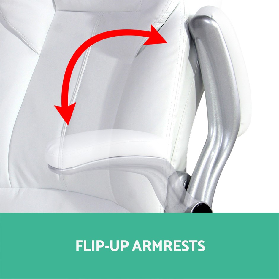 Buy PU Leather Executive Office Desk Chair White Grays Australia