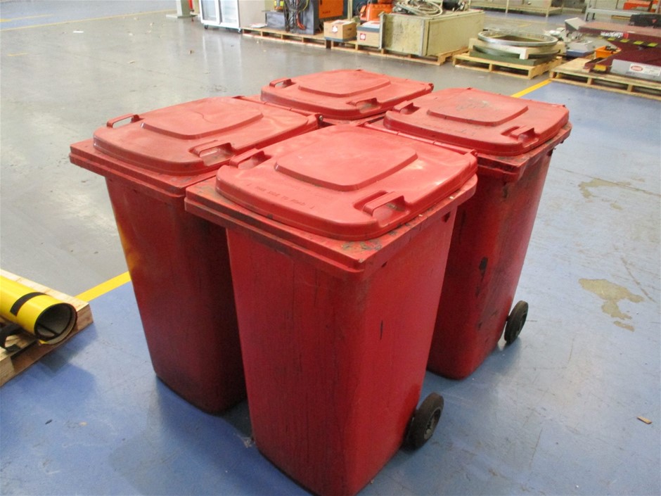 4x 240 Lt Red Wheelie Bins Auction (5389-3016604) 