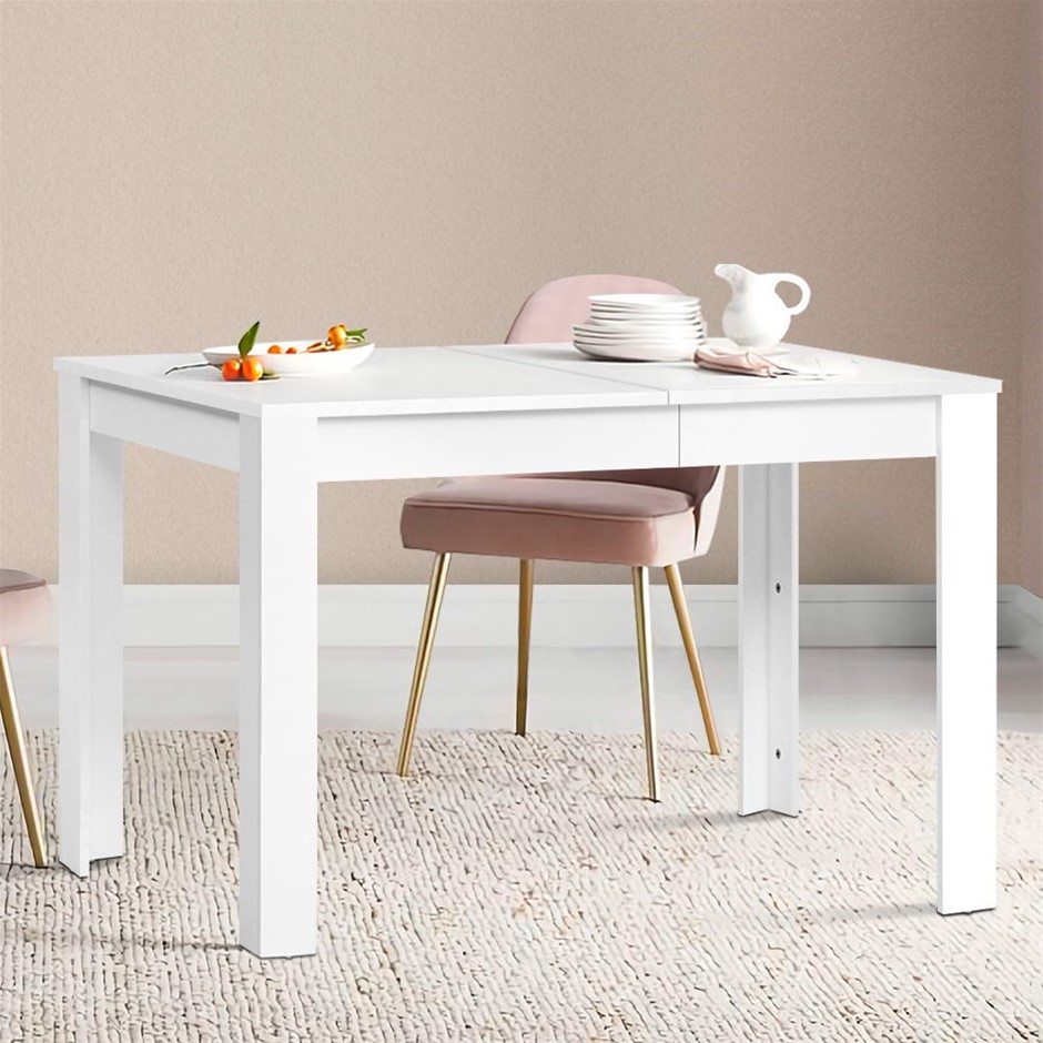 Buy Artiss Dining Table 4 Seater Wooden Kitchen Tables White 120cm Café