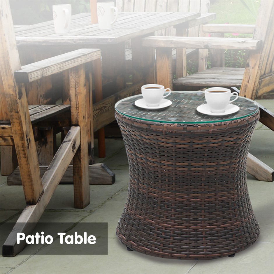 Rattan Outdoor Cooler Table Mini Bar Cof