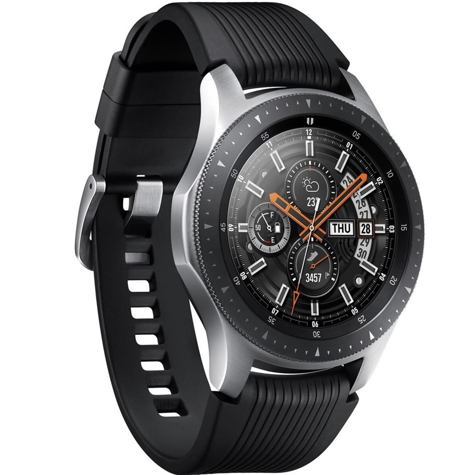 SAMSUNG Galaxy Watch 46mm, Silver. Model SMR800. Complete with Charger