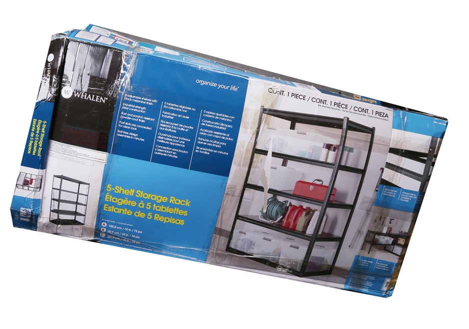 WHALEN 5Shelf Heavy Duty Boltless Storage Rack, Size 182x60x121cm